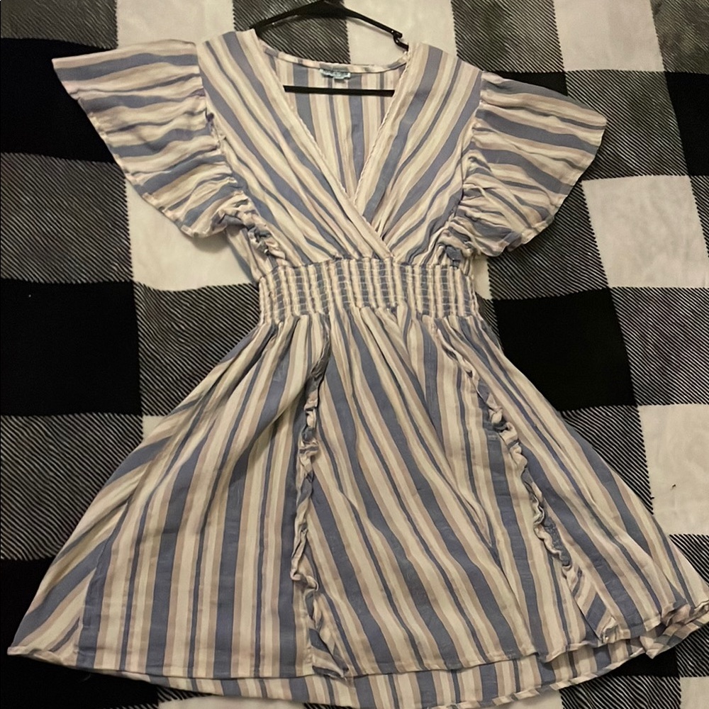 Striped Blue and White Dress